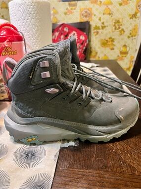 Hoka Olive Green High-Top Trail Sneakers